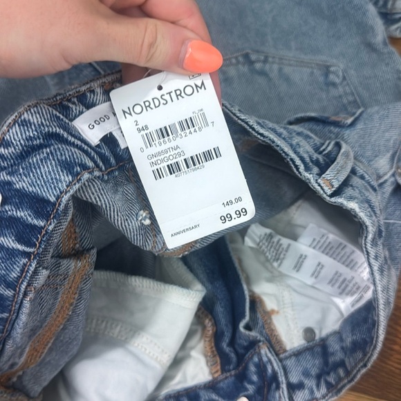 NWT Good American Good '90s Ripped High Waist Relaxed Jeans in Indigo293 Size 26 - Picture 6 of 13